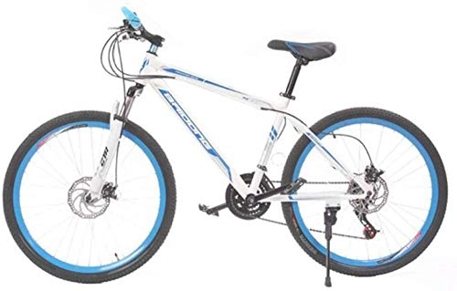 Mountain Bike : Dual Suspension Mountain Bikes Comfort & Cruiser Bikes Mountain Bike 24 Inch 21 Speed Double Disc Brake Speed Bicycle Sports Leisure (Color : Black green)-White_Blue