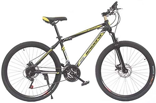 Mountain Bike : Dual Suspension Mountain Bikes Comfort & Cruiser Bikes Outdoor Travel Mountain Bike 24 Inch 21 Speed City Road Bicycle Sports Leisure (Color : Black red)-Black_Yellow