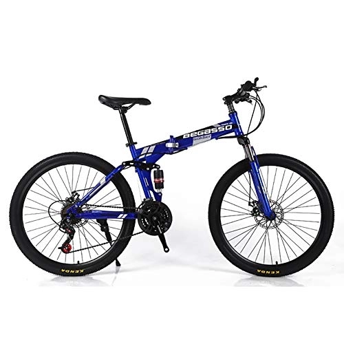 Mountain Bike : DULPLAY Mountain Bike For Adult, High-carbon Steel Hardtail Mountain Bikes, Mountain Bicycle With Front Suspension Adjustable Seat Blue 26", 30-speed