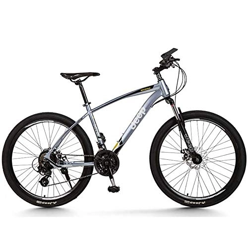 Mountain Bike : DULPLAY Mountain Bikes, Unisex 24 Speed Shock Dual Disc Brakes Adult Bicycle, Luxury Road Bicycles Fat Tire Aluminum Frame A 24inch(155-175cm)