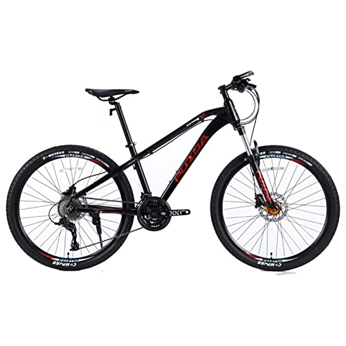 Mountain Bike : EASSEN 26" Adult Mountain Bike, 9-speed Full Suspension Hydraulic Brake Oil Brake Off-Road Bike, Aluminum Frame Outdoor Bicycles for Cycling Enthusiast MTB Black Red