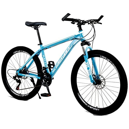 Mountain Bike : EASSEN Mountain Bike Bike 26 Inch Disc Brake Full Suspension Aluminum Alloy Bike, 21 Speed Drivetrain, Mechanical Disc Brake MTB Bike Shift Bike For Men And Women blue-21
