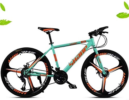 Mountain Bike : Electric Bike 26 Inches Folding Fat Tire Snow Bike Mountain Bikes, Men's Dual Disc Brake Mountain Bike, Bicycle Adjustable Seat (Color : Green, Size : 21 Spee)