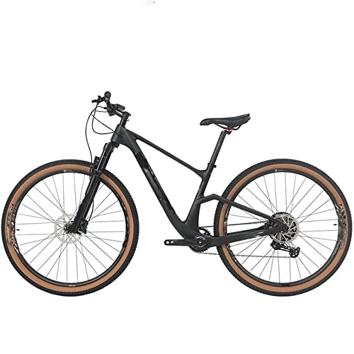 Mountain Bike : EmyjaY Bicycles for Adults Carbon Mountain Bike Speed Carbon Boost Thru Axle Disc Brake Suspension Fork Complete Bicycle