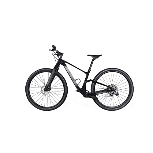 Mountain Bike : EmyjaY Mens Bicycle Carbon Fiber Mountain Bike Thru-Axle Hardtail Off-Road Bike / Black / L(190Cm Above)