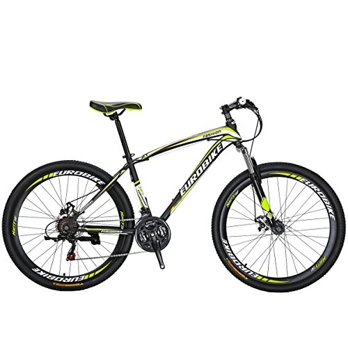 Mountain Bike : Euobike Mountain Bike JMC X1 27.5inch Dual Disc Brake MTB Bicycle for Men and Women (YELLOW)