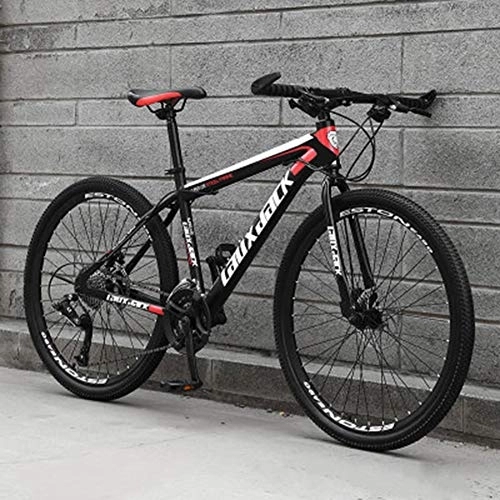 Mountain Bike : eupaja Bicycle Adult Variable Speed Adolescent High Carbon Steel Hard Tailed Mountain Bike with Adjustable Front Suspension Seat 24 speed (A)