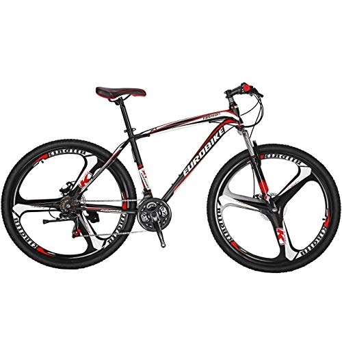 Mountain Bike : Eurobike 27.5'' Mountain Bike 3 Spoke Magnesium Wheel For Adult Men and Women 17''Frame X1 (red)