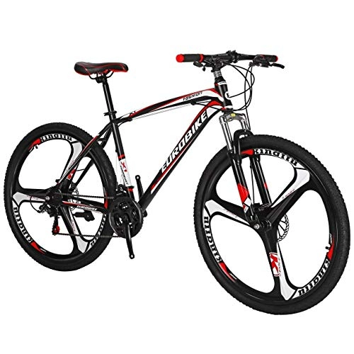 Mountain Bike : Eurobike Mountain Bicycles 27.5 inch 3 Spoke Wheel X1 For Men and Women X1 (red)