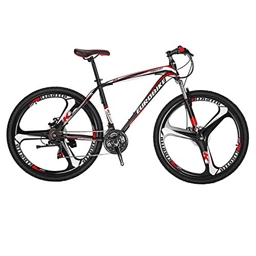 Mountain Bike : Eurobike Mountain Bike X1 21_Speed Dual Disc Brake 3_spoke wheels 27.5inchs Mountain Bicycle Red