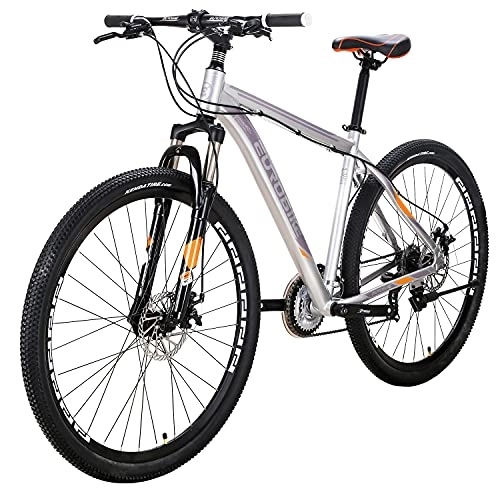 Mountain Bike : Eurobike Mountain Bike YH-X9 29 Inch, 21 Speed Shifter, 29 Inch X-Large Bikes Aluminum Frame, Dual Disc Brakes, Mens Womens Bicycle 29er (Silver)