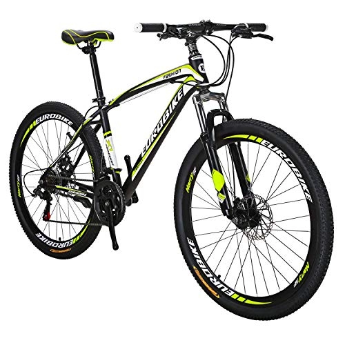 Mountain Bike : Extrbici X1 Moutain Bikes 21 Speed Dual Disc Brake 27.5 Wheels Suspension Fork (Black yellow)