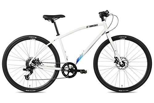 Mountain Bike : FabricBike Commuter, Hybrid Road Urban Bike, 8 Speed, Tektro Mechanical Disc Brakes (L-50cm, Space White)