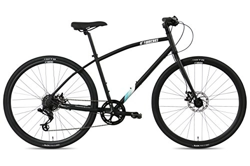 Mountain Bike : FabricBike Commuter, Hybrid Road Urban Bike, 8 Speed, Tektro Mechanical Disc Brakes (M-45cm, Matte Black)