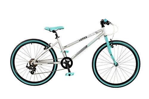 Mountain Bike : Falcon Girl Superlite Bike, Silver / Aqua, Size 24
