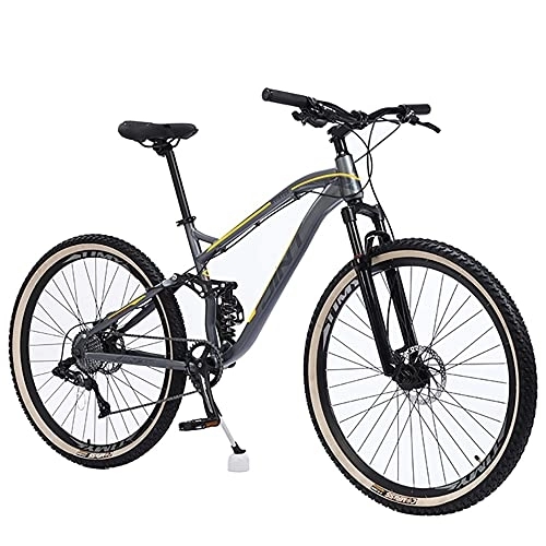 Mountain Bike : FAXIOAWA Mountain Bike in 27.5 Inches, Full Suspension Mens Mountain Bicycle, Mountain Trail Bike Dual Disc Brakes with High Carbon Steel, 9 / 10 / 11 / 12-Speed