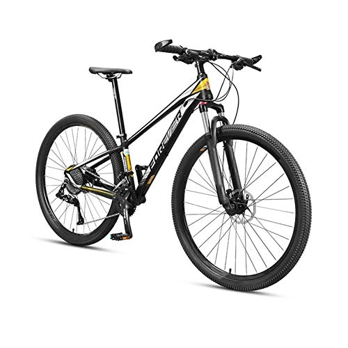 Mountain Bike : FDSAG 29 Inch 36-Speed Mountain Bikes, Dual Disc Brake Hardtail Mountain Bike, Mens Women Adult All Terrain Mountain Bike, Adjustable Seat & Handlebar, Black Yellow
