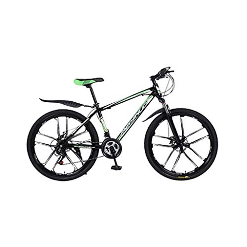 Mountain Bike : Feiteng 2020 mountain biking, off-road mountain bike steel frame made of high carbon steel 26 inch 21-speed bike, Green