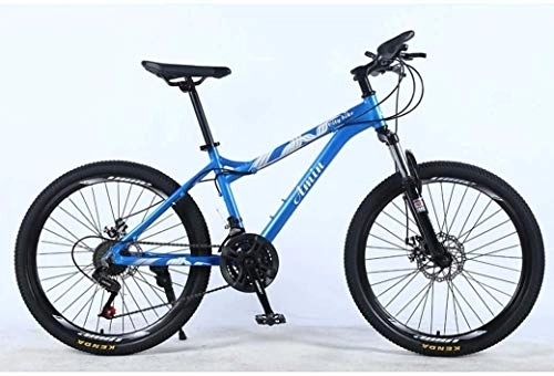 Mountain Bike : Female Off-Road Student Shifting Adult Bicycle, 24 Inch 27-Speed Mountain Bike for Adult, Lightweight Aluminum Alloy Full Frame, Wheel Front Suspension (Color : Blue, Size : B)