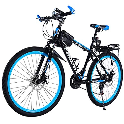 Mountain Bike : FFF-HAT Adult Male and Female Variable-speed Student Bicycle Mountain Bike 24, 26 Inches, High Carbon Steel Frame, Shock Absorption Off-road Bike 22, 24, 27, 30 Speed Bike