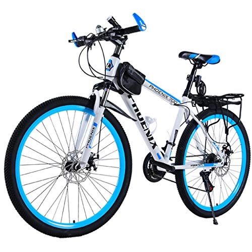 Mountain Bike : FFF-HAT Mountain Bike 24, 26 Inches, High Carbon Steel Frame, Adult Male And Female Variable Speed Student Bike Shock Absorption Off-road 22, 24, 27, 30 Speed Bike