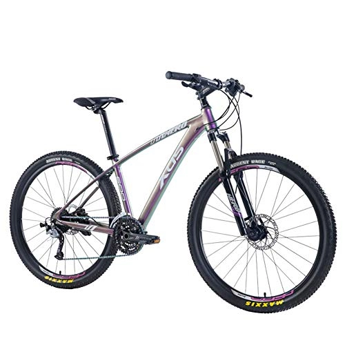 Mountain Bike : FHKBK Hardtail Mountain Bikes 27 Speed, 27.5 Inch Mountain Trail Bike for Men or Women, Adults All Terrain Commuter Bicycle, Adjustable Seat & Hydraulic disc brake, Fog Gradient Color, A