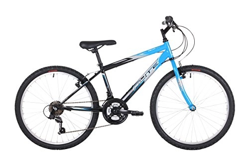 Mountain Bike : Flite Delta Boys' Mountain Bike Blue, 14" inch steel frame, 18-speed sram mxr rotational shifters 24" alloy silver rims