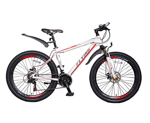 Mountain Bike : Flying 21 speeds Mountain Bikes Bicycles Shimano Alloy Frame with Warranty (Red White)