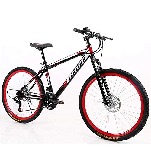 Mountain Bike : FMOPQ Student Mountain Bike 26 inch Single Speed Shock Absorption Double disc Brakes Adult Outdoor Riding Trip C