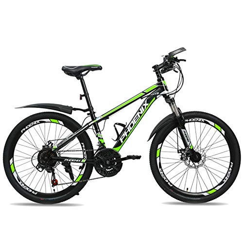 Mountain Bike : FUFU 24 Inch Mountain Bike, 21-Speed Bicycle Full Suspension ​​Gears Dual Disc Brakes Mountain Bicycle (Color : B)