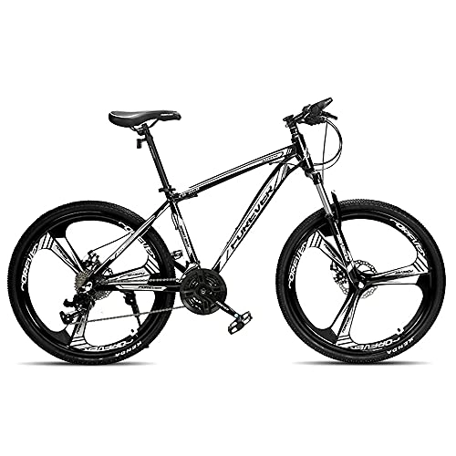 Mountain Bike : FUFU 24-inch Mountain Bike, 24-speed Bike, Full Suspension Gear, Double Disc Brakes, Adult Bicycle (Color : A)