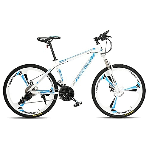 Mountain Bike : FUFU 24-inch Mountain Bike, 24-speed Bike, Full Suspension Gear, Double Disc Brakes, Adult Bicycle (Color : C)