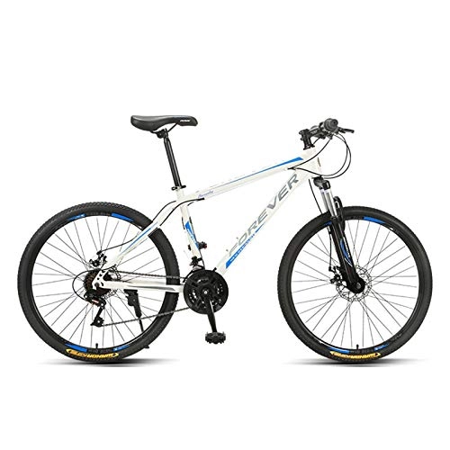 Mountain Bike : FUFU 24 Inch Mountain Bike, Bicycle Adult, Student Outdoors Sport Cycling, 24-Speed (Color : Blue)