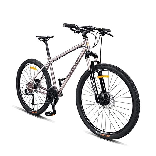 Mountain Bike : FUFU 27-speed Mountain Bike Cross-country Variable Speed Men and Women Double Shock-absorbing Bicycle Lightweight Titanium Alloy