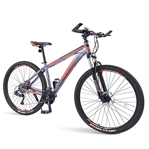 Mountain Bike : FUJGYLGL Hardtail Mountain Bikes 33-Speed for Men Women, Adults Aluminum Alloy All Terrain Mountain Bicycle with Front Suspension / Dual Disc Brake, Anti-Slip, Orange
