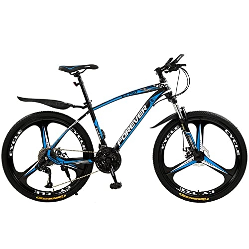 Mountain Bike : Full Suspension 24 / 26 Inch Mountain Bike with High Carbon Steel Frame, Featuring 3 Spoke Wheels And 21 / 24 / 27 / 30 Speed, Double Disc Brake And Dual Suspension Anti-Slip Bicycles, 26"A, 30 Speed