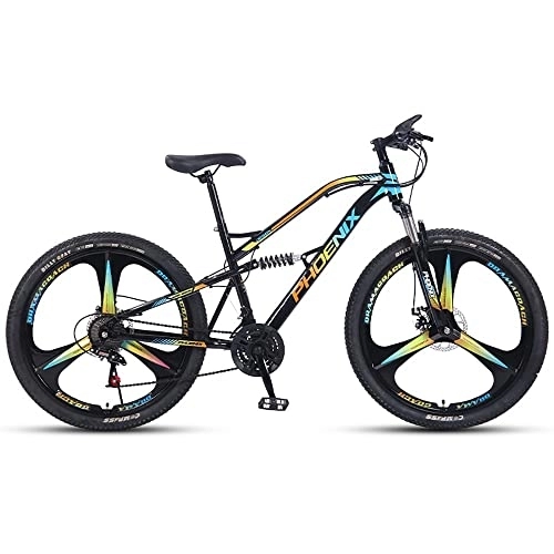 Mountain Bike : Full Suspension Mountain Bikes 26 Inches Wheel for Adult 21 / 24 / 27 / 30 Speed Dual Disc Brakes Bike Bicycle, All-Terrain Bicycle with Full Suspension Dual Disc Brakes Adjustable