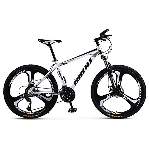 Mountain Bike : Full Suspension Mountain Bikes Man, 26 Inch Racing Adult Mountain Bike, Mountain Bicycle Forks, Racing Bike Bicycles For Women White And Black 26", 21-speed