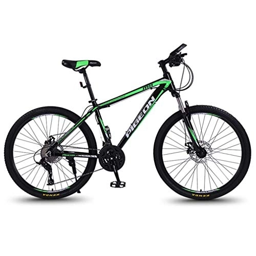 Mountain Bike : G.Z Adult Mountain Bike Aluminum Alloy Bicycle Variable Speed Bicycle 26 Inch High Carbon Steel Women Road Bike, black green, 30 speed
