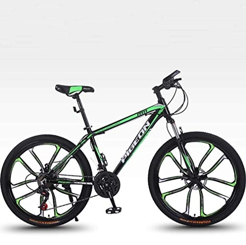 Mountain Bike : G.Z Adult Mountain Bikes, Aluminum Alloy Light Bikes, Variable Speed Bikes, High Carbon Steel 26 Inch Road Bikes, black green, 24 speed