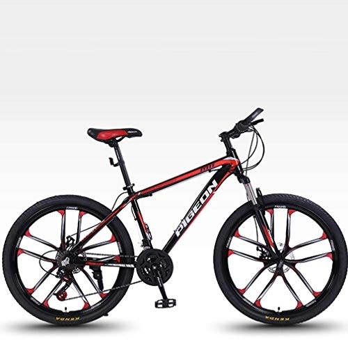 Mountain Bike : G.Z Adult Mountain Bikes, Aluminum Alloy Light Bikes, Variable Speed Bikes, High Carbon Steel 26 Inch Road Bikes, Black red, 24 speed