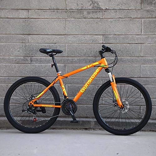 Mountain Bike : G.Z Mountain bikes, carbon steel mountain bikes with dual disc brakes, 21-27 speed options, 24-26 inch wheel bikes, student bikes Orange, E, 24 inch 24 speed