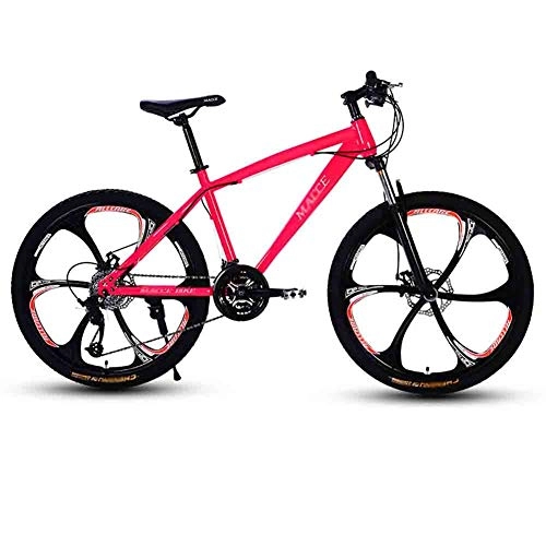 Mountain Bike : GAOTTINGSD Adult Mountain Bike Adult MTB Bicycle Road Bicycles Mountain Bike For Men And Women 24In Wheels Adjustable Speed Double Disc Brake (Color : Pink, Size : 21 speed)