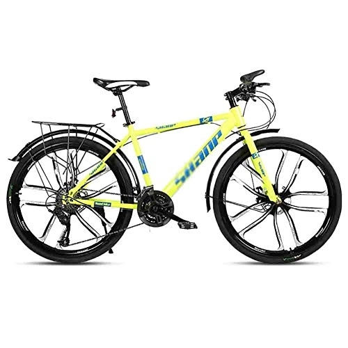 Mountain Bike : GAOTTINGSD Adult Mountain Bike Bicycle Adult Road Bicycles Mountain Bike MTB Adjustable Speed For Men And Women 26in Wheels Double Disc Brake (Color : Green, Size : 21 speed)