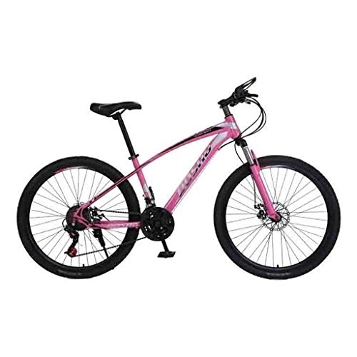 Mountain Bike : GAOTTINGSD Adult Mountain Bike Bicycle Mountain Bike Adult MTB Light Road Bicycles For Men And Women 26In Wheels Adjustable 21 Speed Double Disc Brake (Color : Pink, Size : 21 speed)