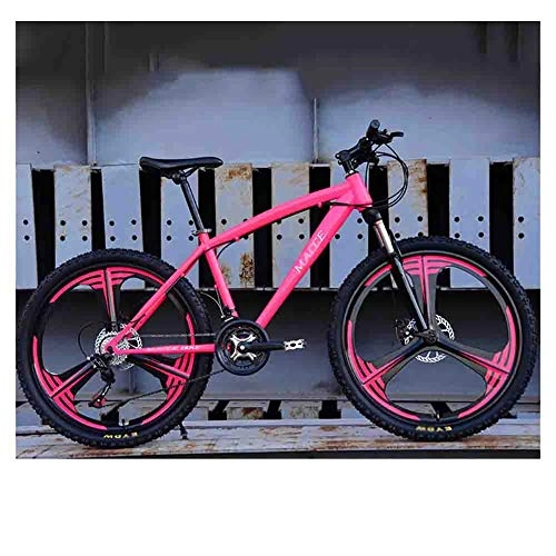 Mountain Bike : GAOTTINGSD Adult Mountain Bike Bicycle Mountain Bike MTB Adult Road Bicycles For Men And Women 26In Wheels Adjustable Speed Double Disc Brake (Color : Pink, Size : 24 speed)