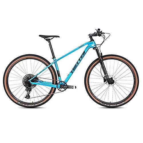 Mountain Bike : GAOTTINGSD Adult Mountain Bike Bicycle MTB Adult Mountain Bike Competition Variable Speed Road Bicycles For Men And Women Double Disc Brake Carbon Frame (Color : Blue, Size : 29 * 17IN)