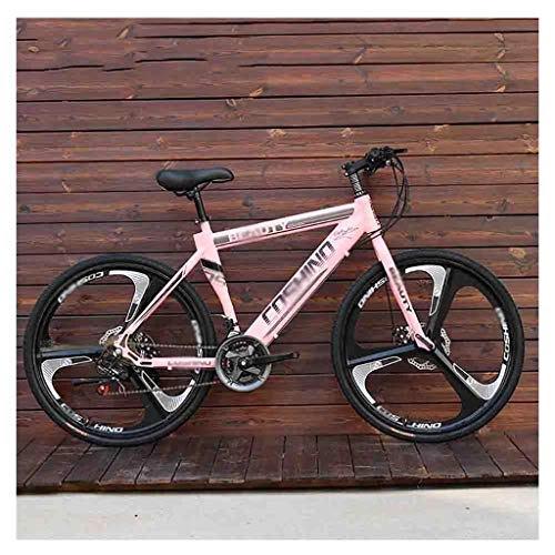 Mountain Bike : GAOTTINGSD Adult Mountain Bike Bicycles Adult Mountain Bike Men's MTB Road Bicycle For Womens 24 Inch Wheels Adjustable Double Disc Brake (Color : Pink, Size : 24 Speed)