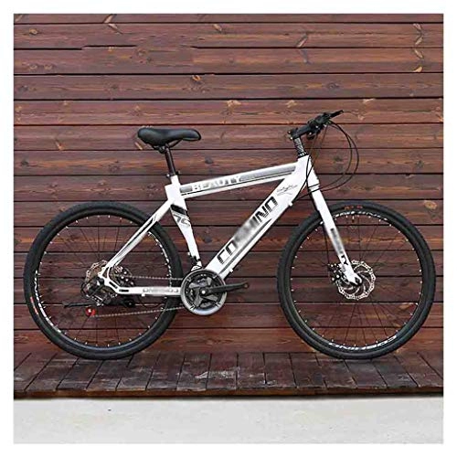 Mountain Bike : GAOTTINGSD Adult Mountain Bike Bicycles Mountain Bike adult Men's MTB Road Bicycle For Womens 24 Inch Wheels Adjustable Double Disc Brake (Color : White, Size : 21 Speed)