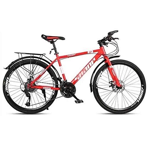 Mountain Bike : GAOTTINGSD Adult Mountain Bike Mountain Bike Adult MTB Bicycle Road Bicycles Adjustable Speed For Men And Women 26in Wheels Double Disc Brake (Color : Red, Size : 24 speed)